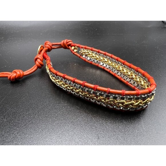 Stella & Dot Metal and Leather Bracelet - Picture 2 of 3